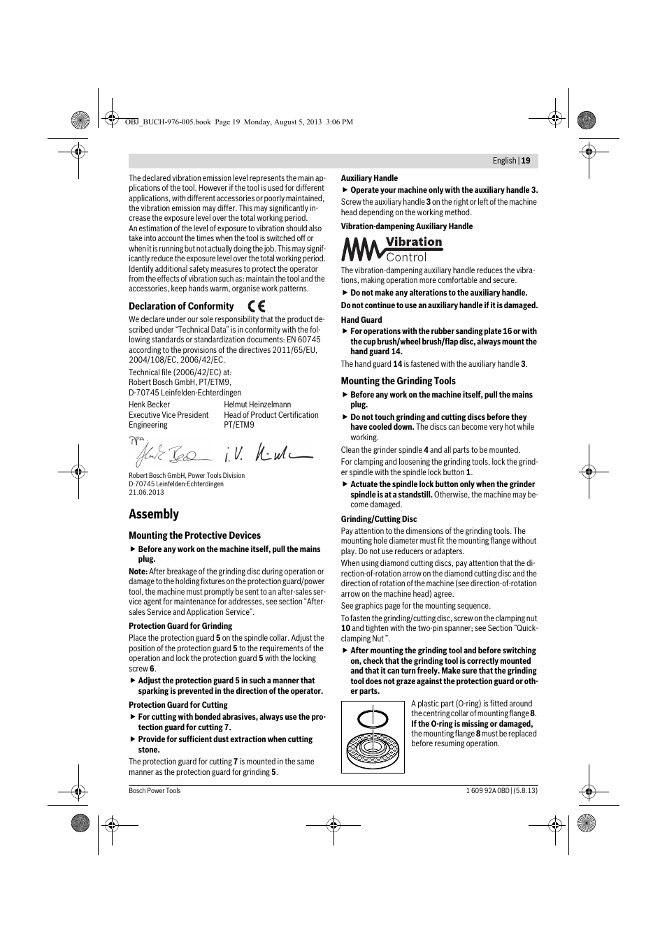 Assembly | Bosch PWS 20-230 J User Manual | Page 19 / 267