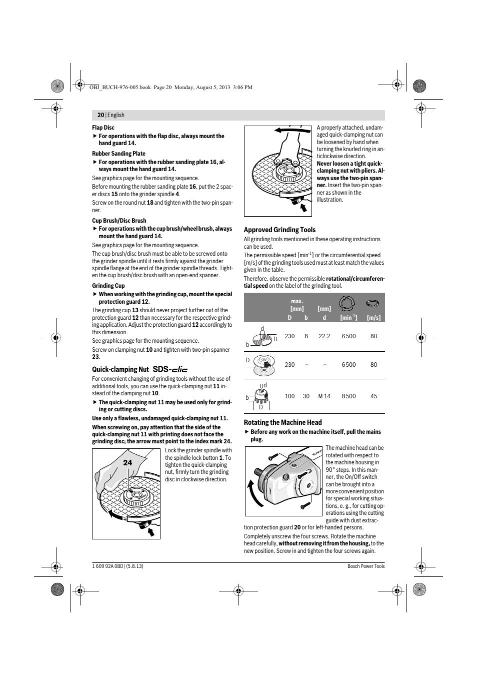 Bosch PWS 20-230 J User Manual | Page 20 / 267