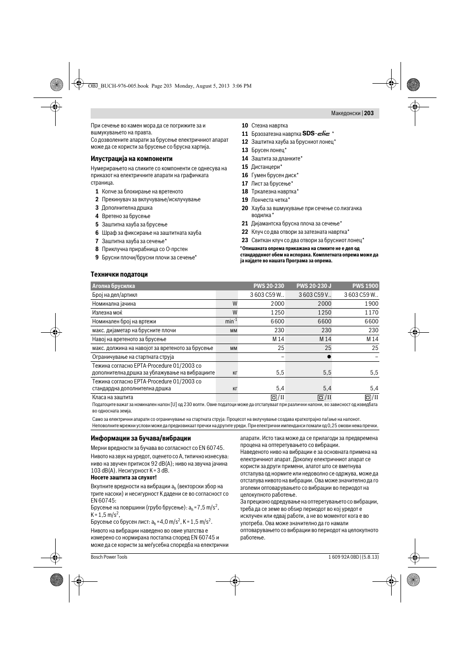 Bosch PWS 20-230 J User Manual | Page 203 / 267