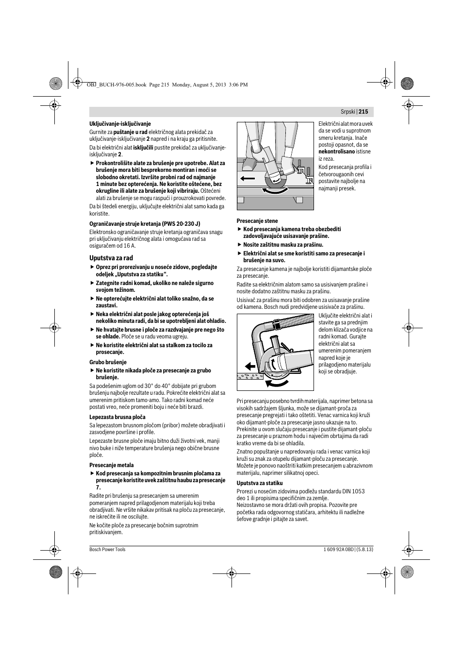 Bosch PWS 20-230 J User Manual | Page 215 / 267