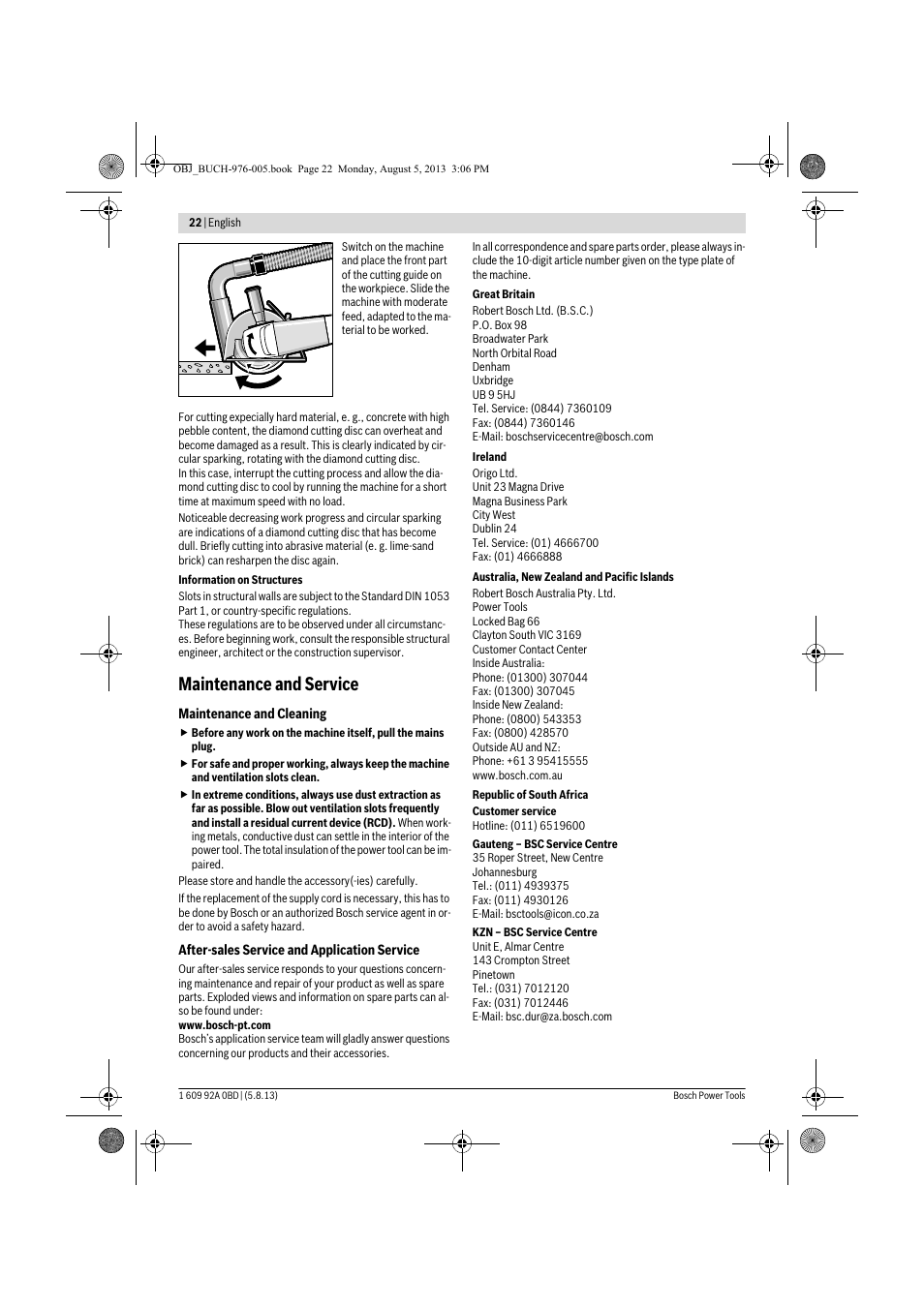 Maintenance and service | Bosch PWS 20-230 J User Manual | Page 22 / 267