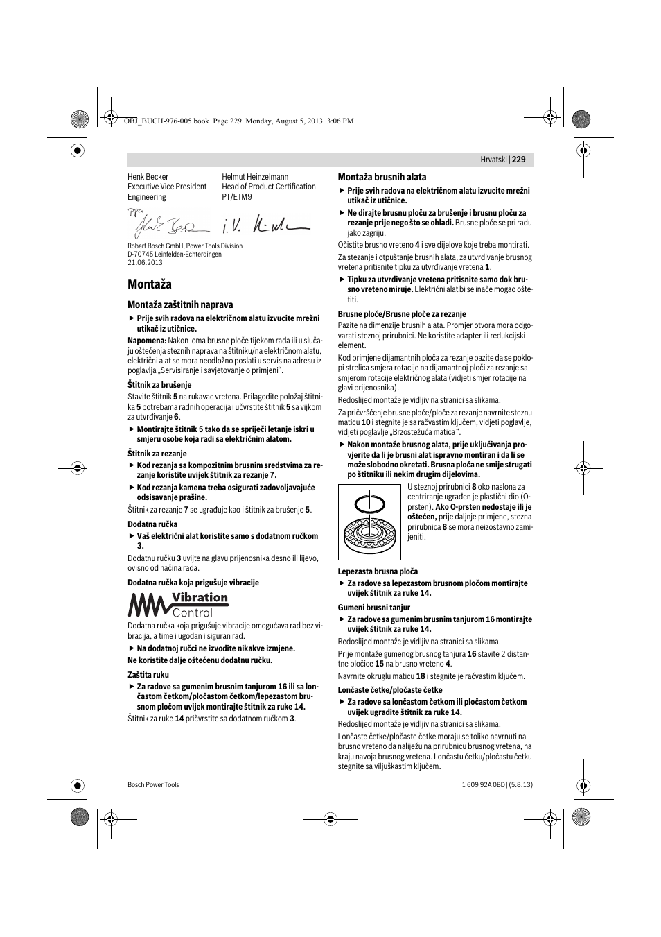 Montaža | Bosch PWS 20-230 J User Manual | Page 229 / 267