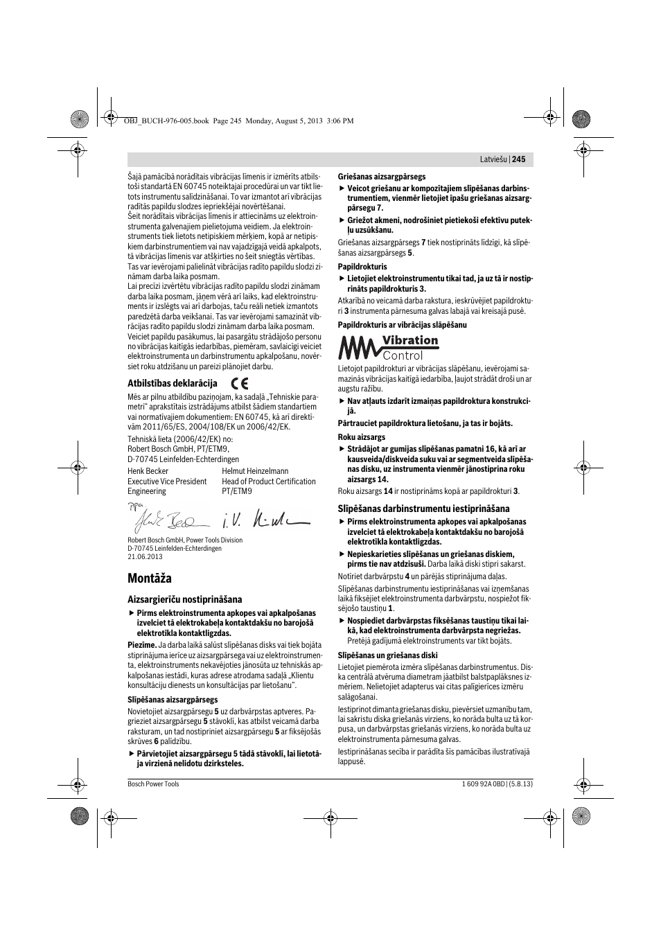 Montāža | Bosch PWS 20-230 J User Manual | Page 245 / 267