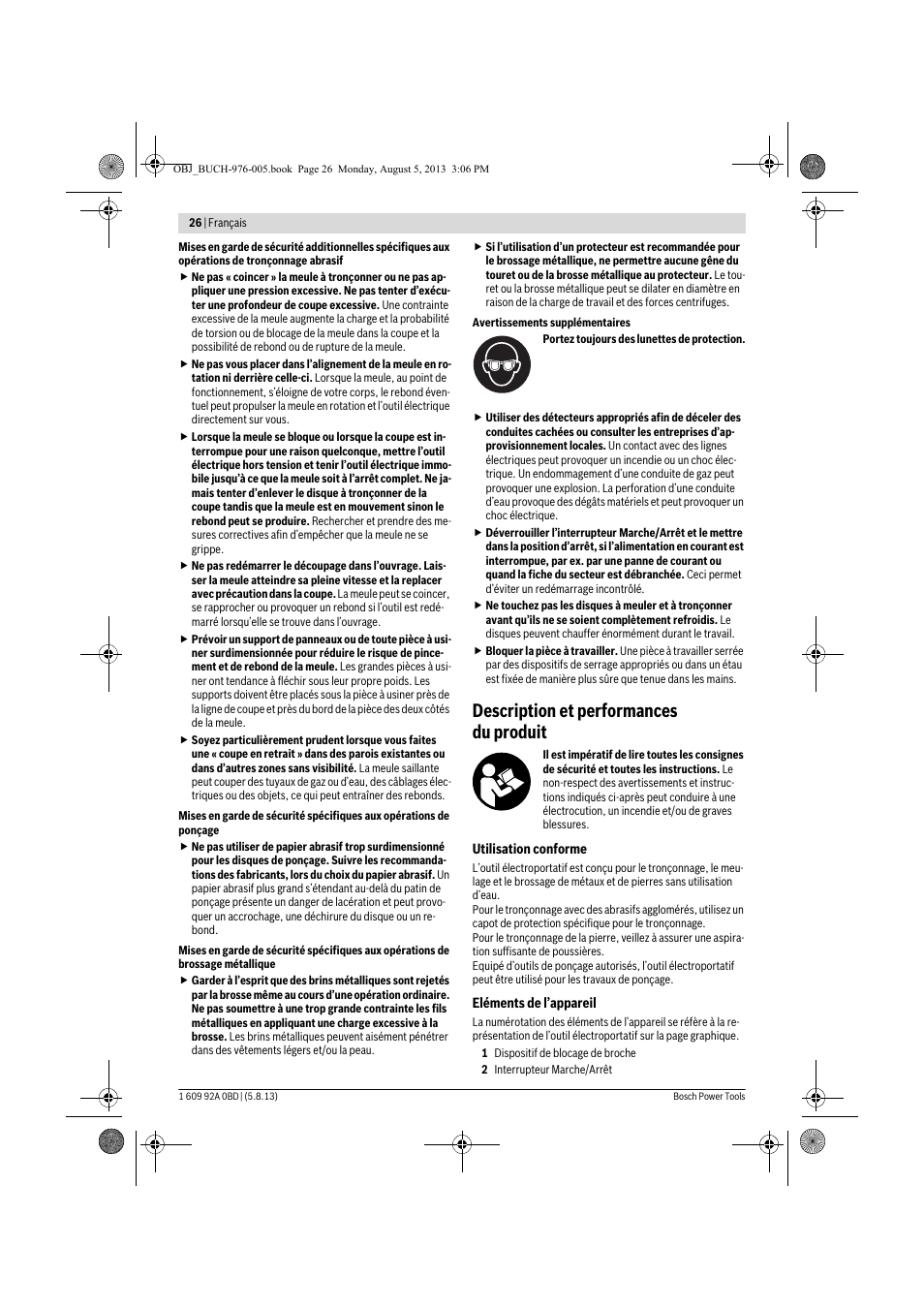 Description et performances du produit | Bosch PWS 20-230 J User Manual | Page 26 / 267