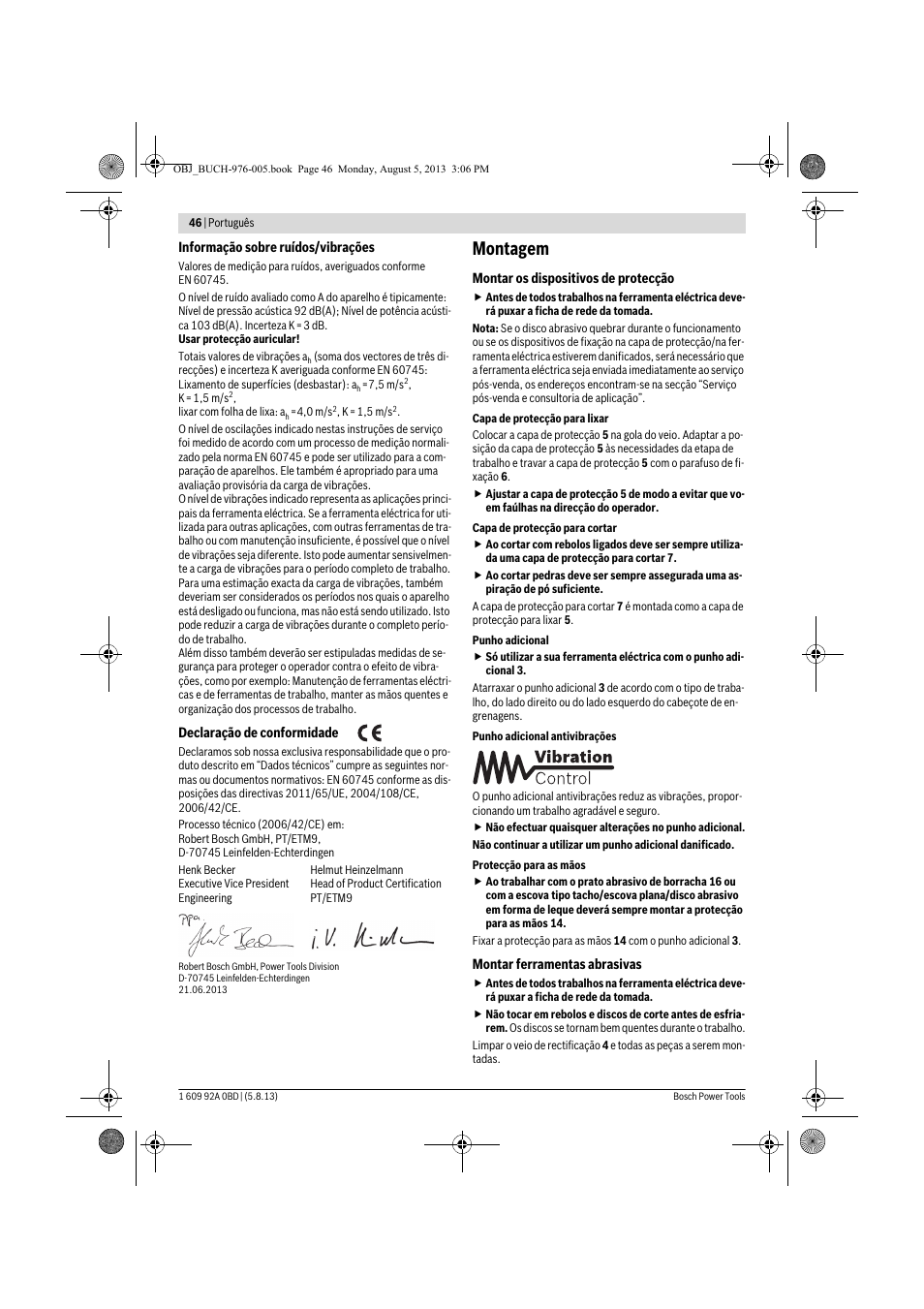 Montagem | Bosch PWS 20-230 J User Manual | Page 46 / 267