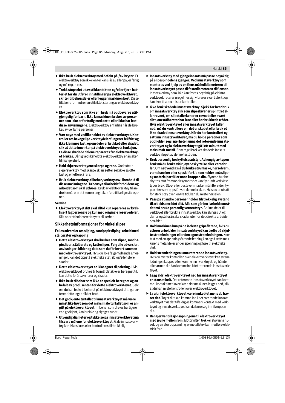 Bosch PWS 20-230 J User Manual | Page 85 / 267