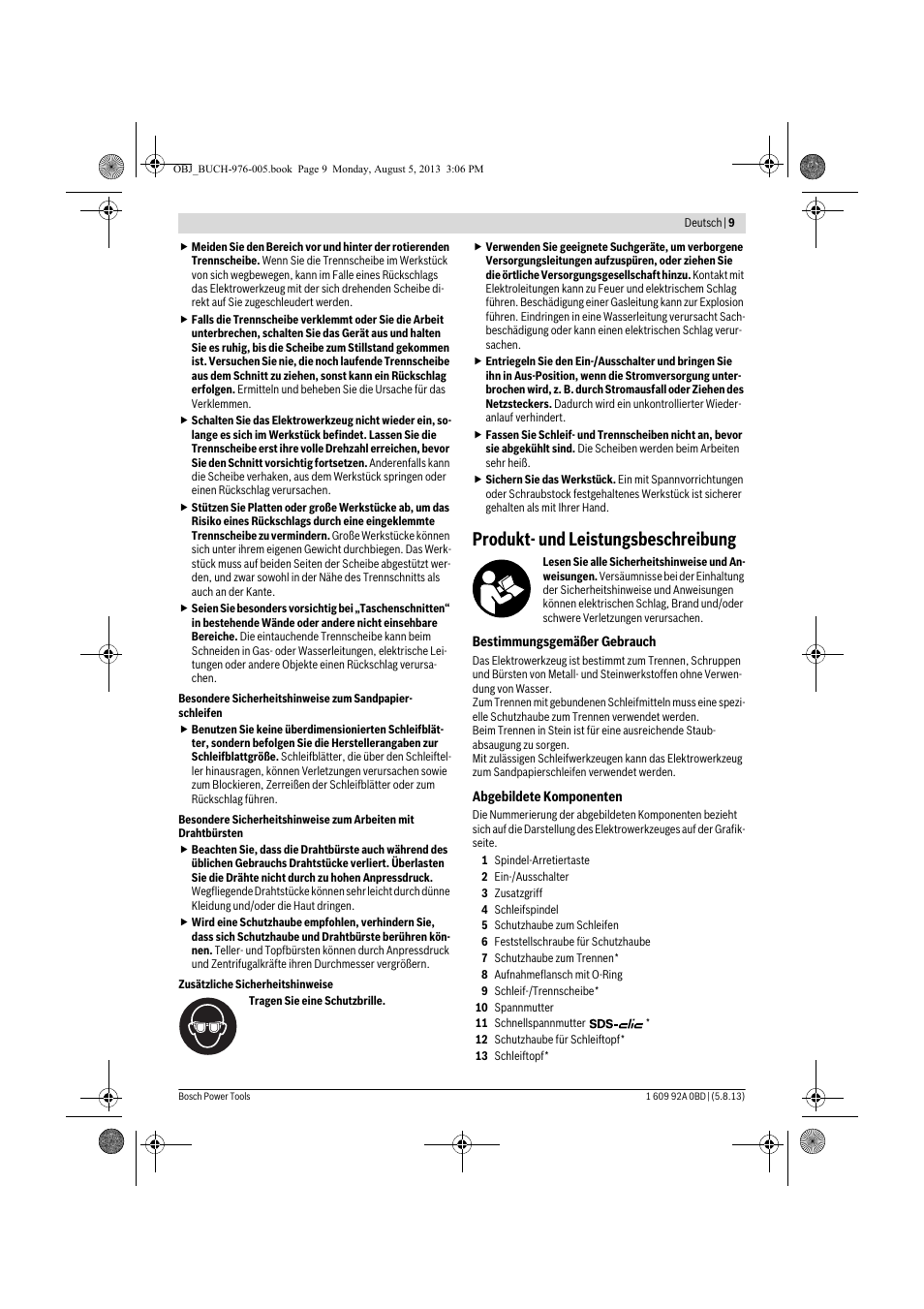 Produkt- und leistungsbeschreibung | Bosch PWS 20-230 J User Manual | Page 9 / 267