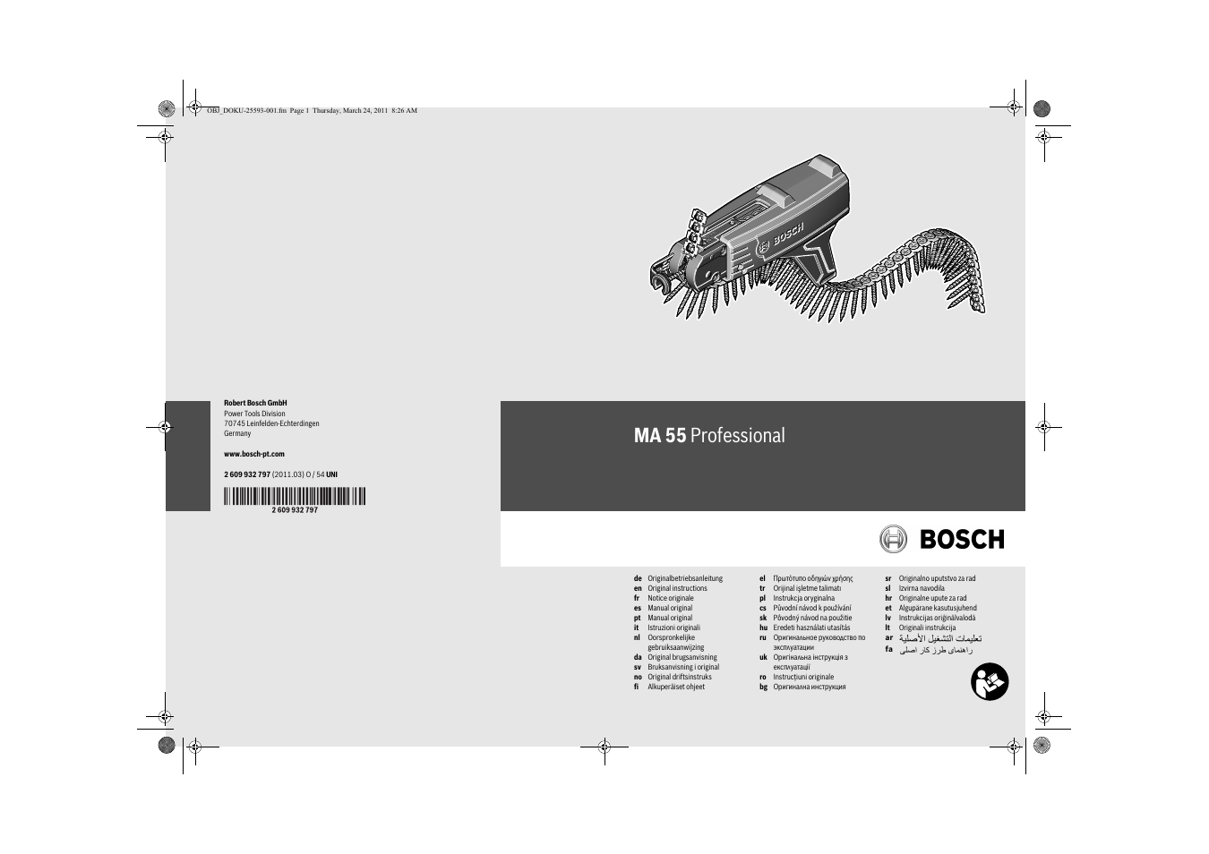 Bosch MA 55 Professional User Manual | 53 pages