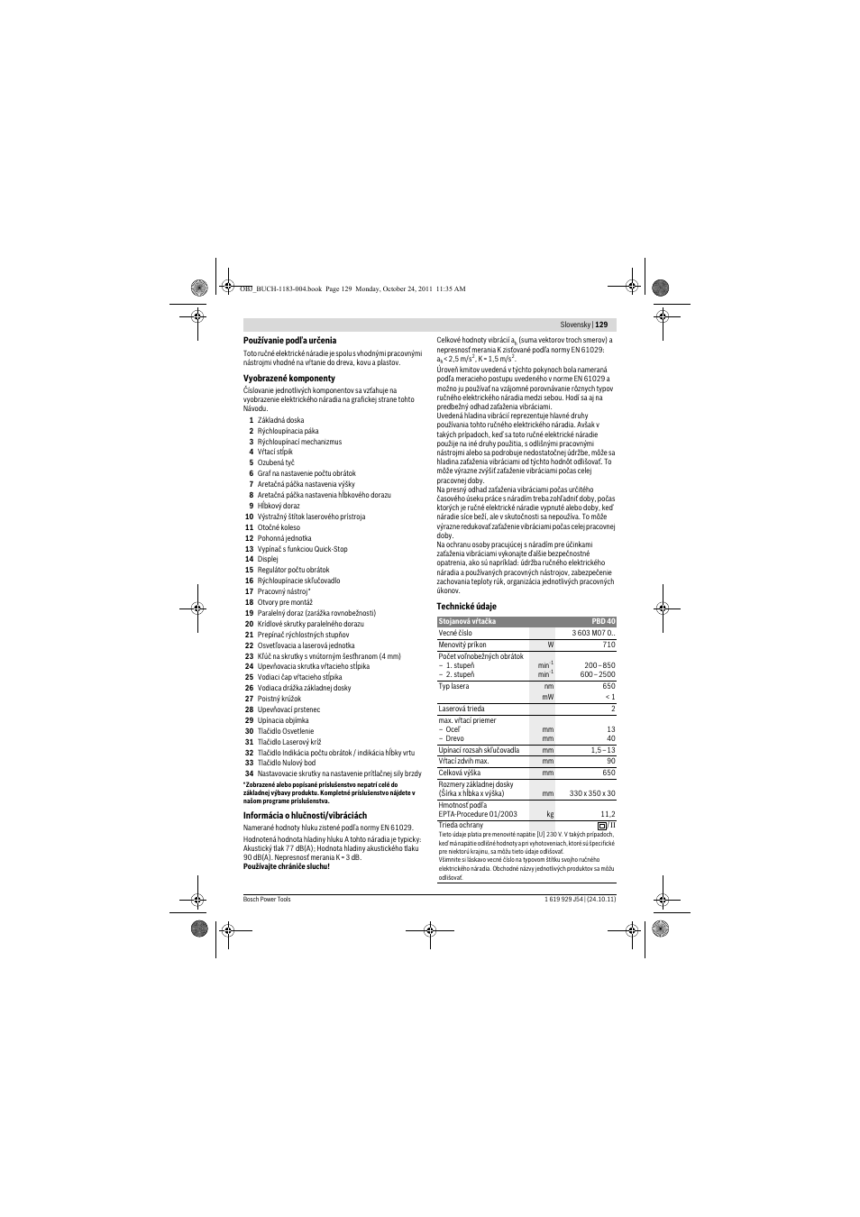 Bosch PBD 40 User Manual | Page 129 / 221