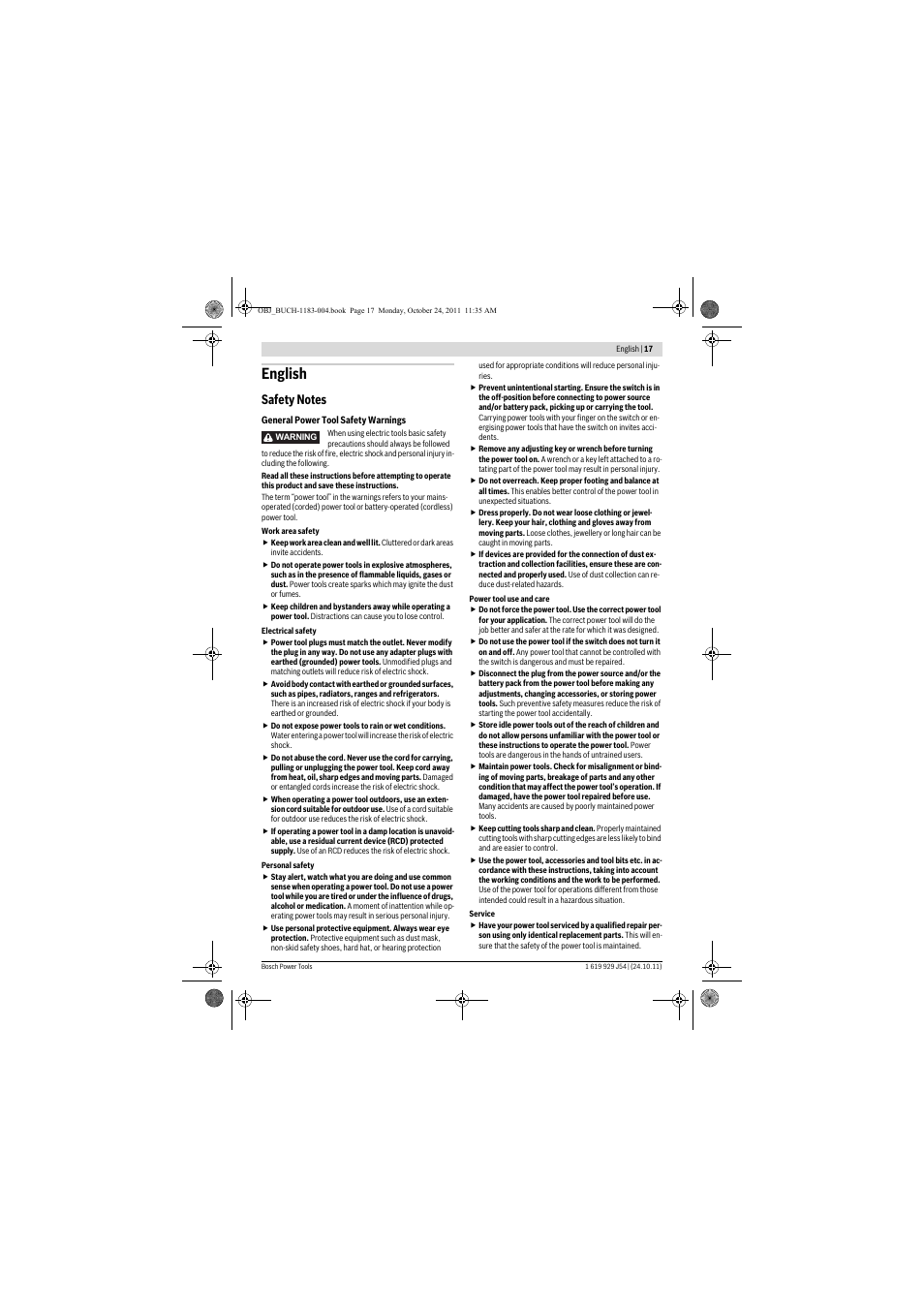 English | Bosch PBD 40 User Manual | Page 17 / 221