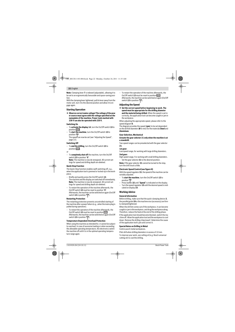 Bosch PBD 40 User Manual | Page 22 / 221