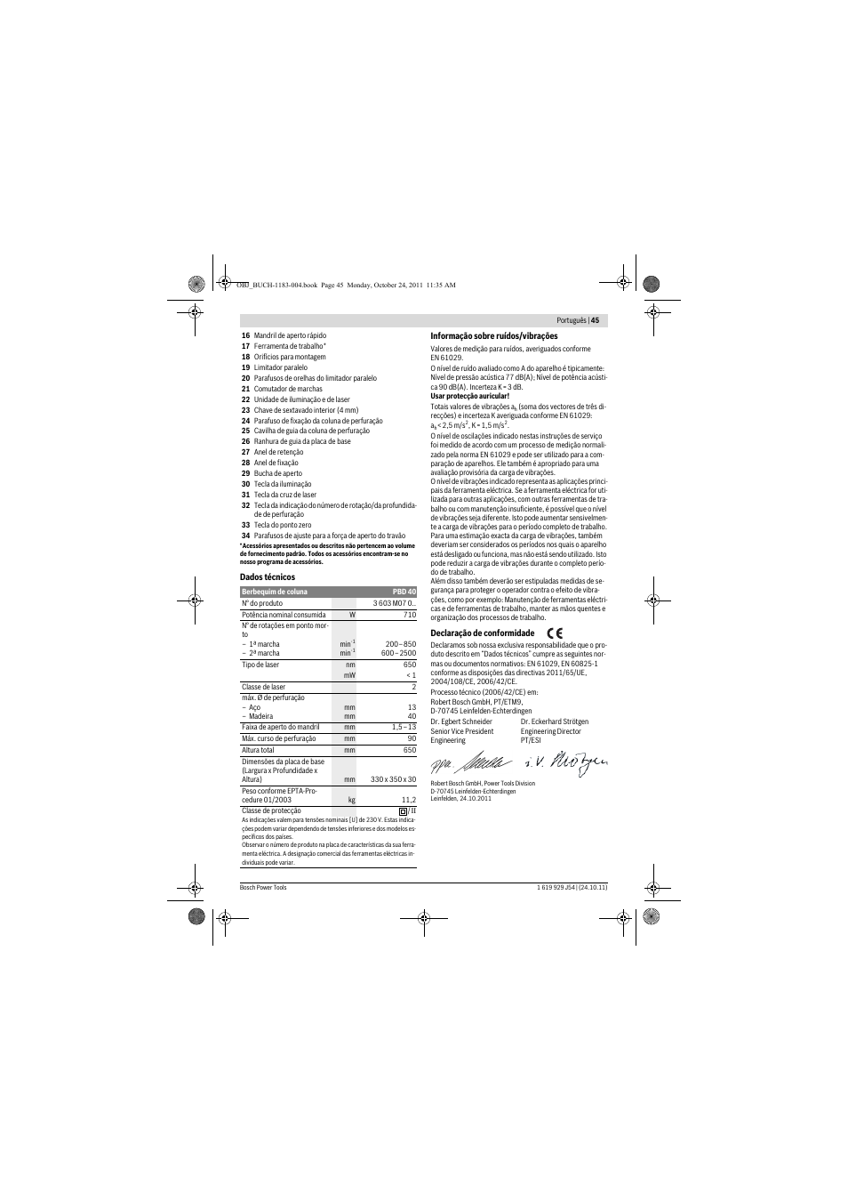 Bosch PBD 40 User Manual | Page 45 / 221