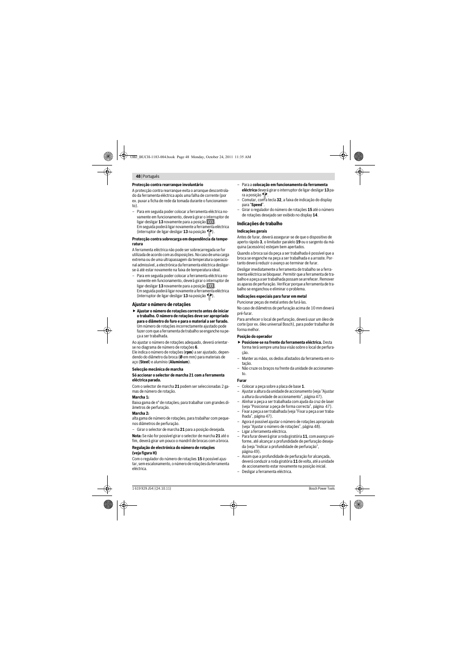 Bosch PBD 40 User Manual | Page 48 / 221
