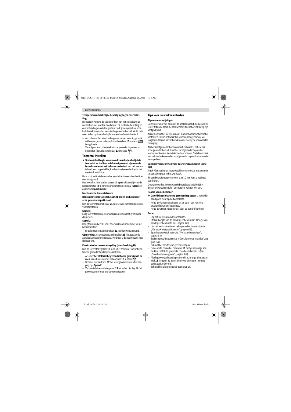 Bosch PBD 40 User Manual | Page 64 / 221