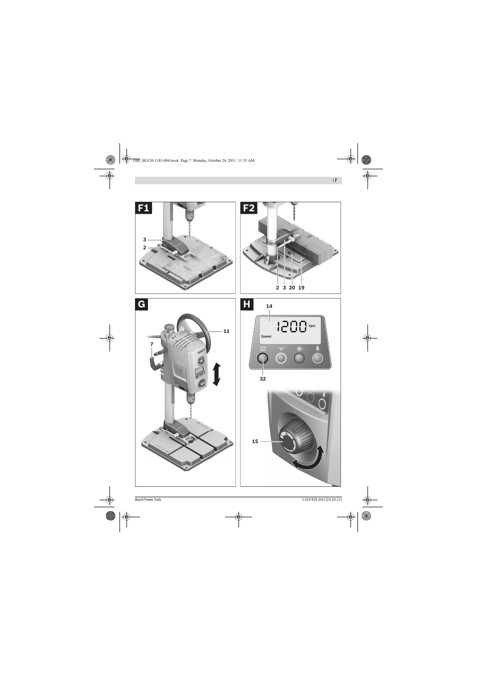 Hg f2 f1 | Bosch PBD 40 User Manual | Page 7 / 221