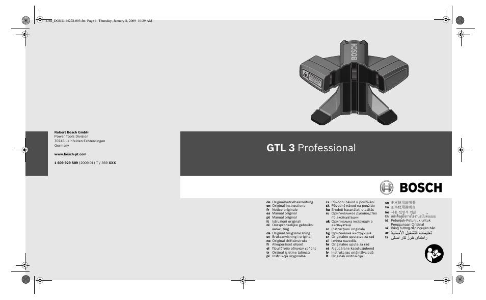 Bosch GTL 3 Professional User Manual | 368 pages