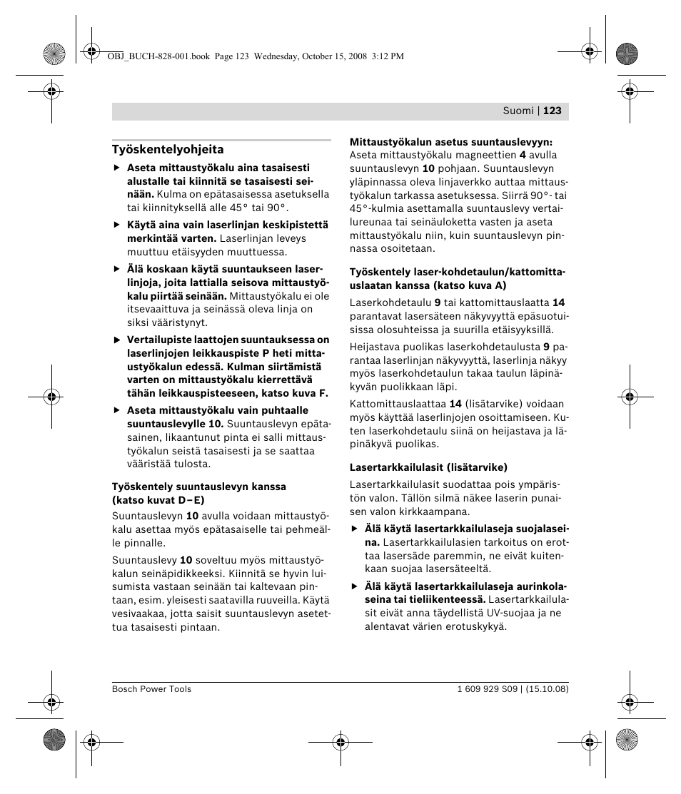 Bosch GTL 3 Professional User Manual | Page 123 / 368
