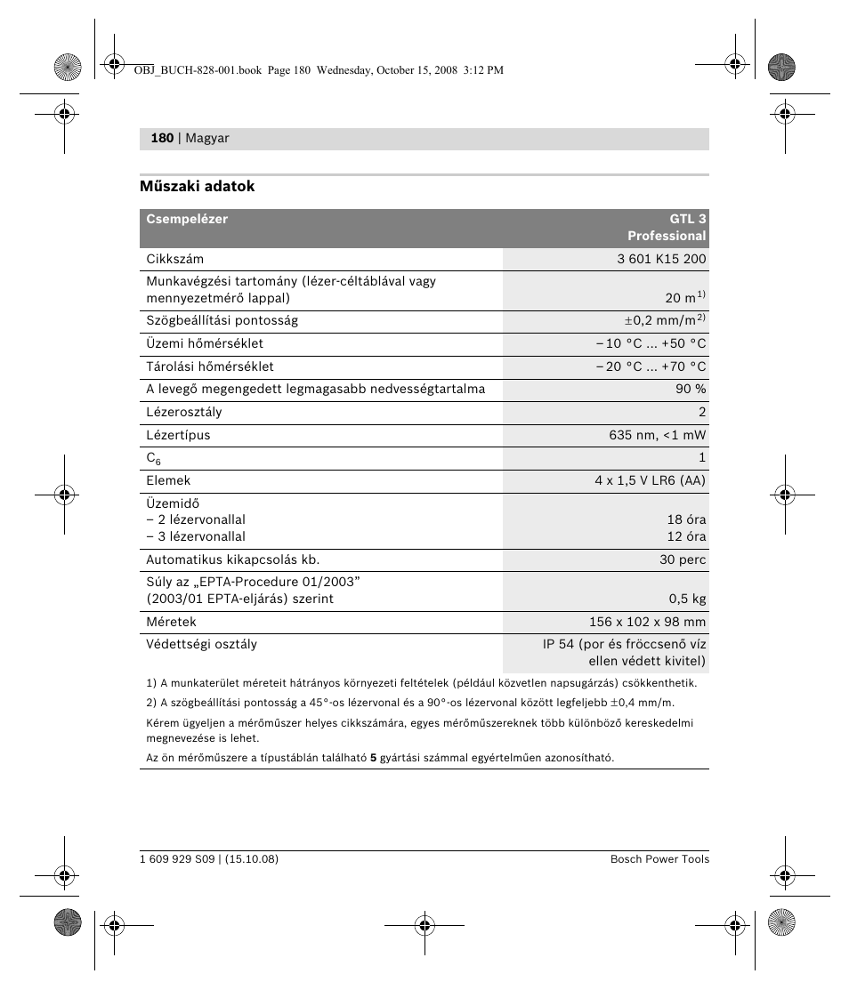 Bosch GTL 3 Professional User Manual | Page 180 / 368