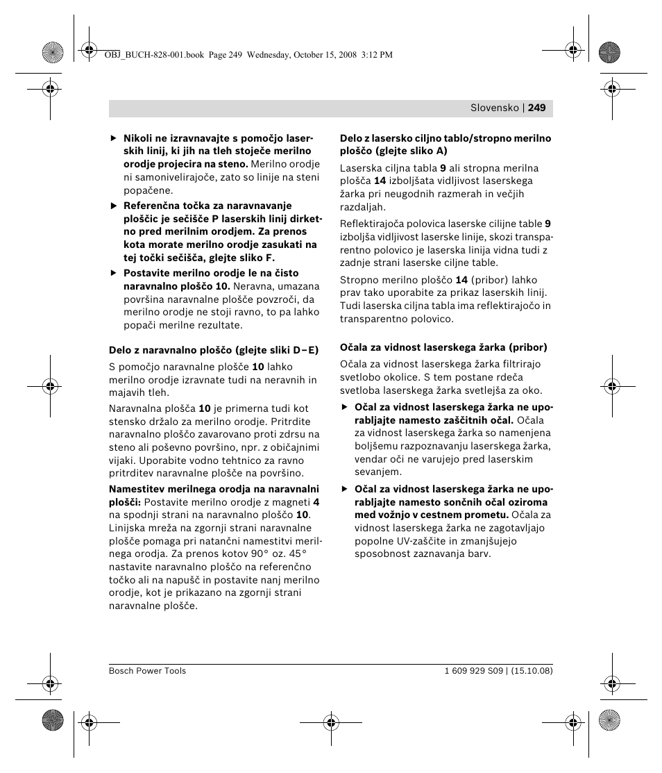 Bosch GTL 3 Professional User Manual | Page 249 / 368