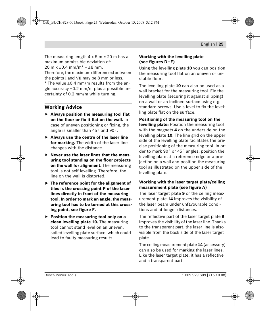 Bosch GTL 3 Professional User Manual | Page 25 / 368