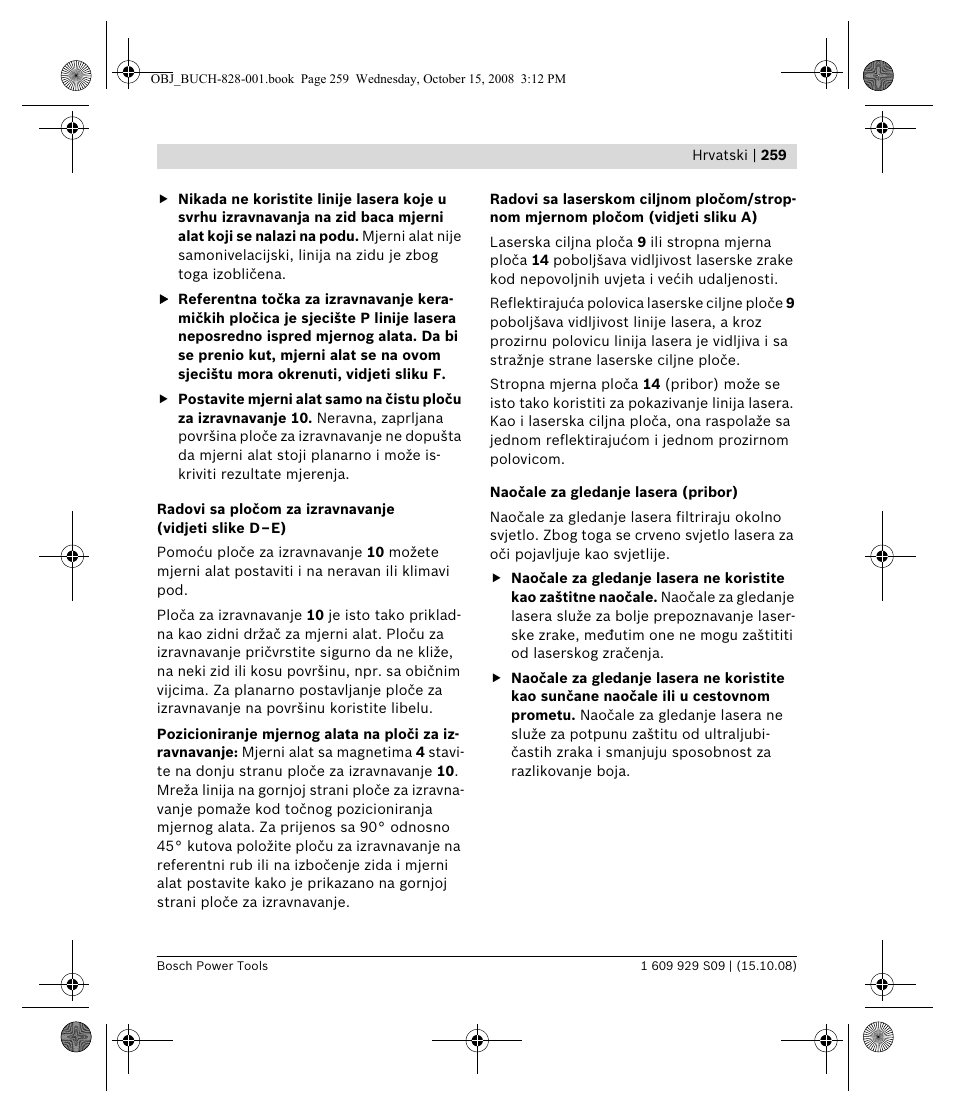 Bosch GTL 3 Professional User Manual | Page 259 / 368