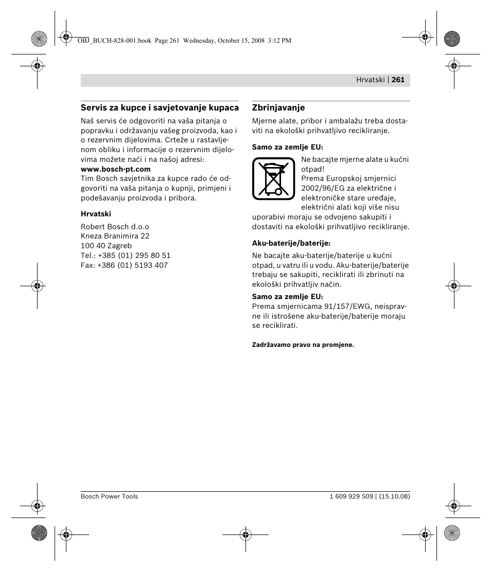 Bosch GTL 3 Professional User Manual | Page 261 / 368