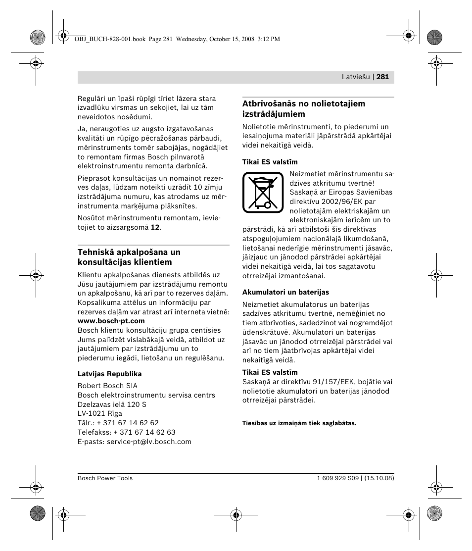 Bosch GTL 3 Professional User Manual | Page 281 / 368