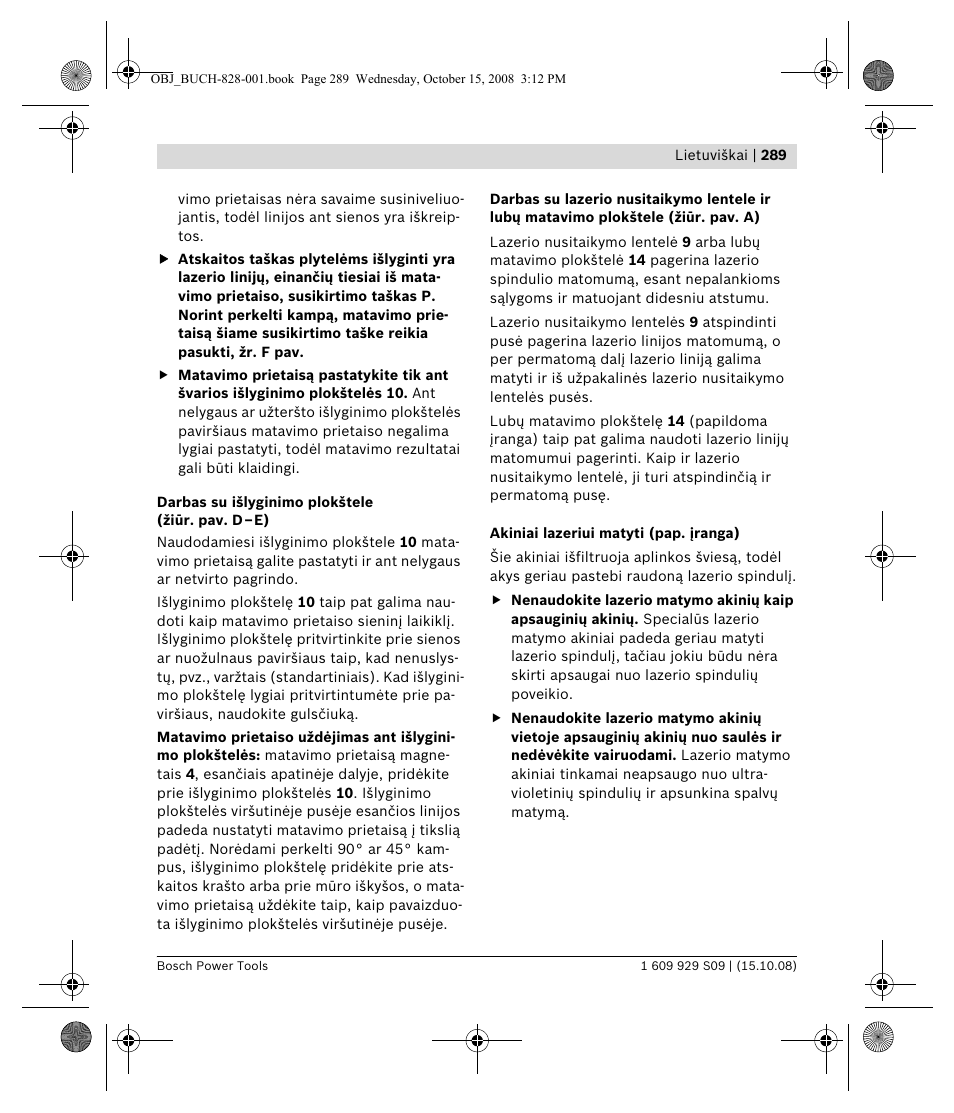 Bosch GTL 3 Professional User Manual | Page 289 / 368