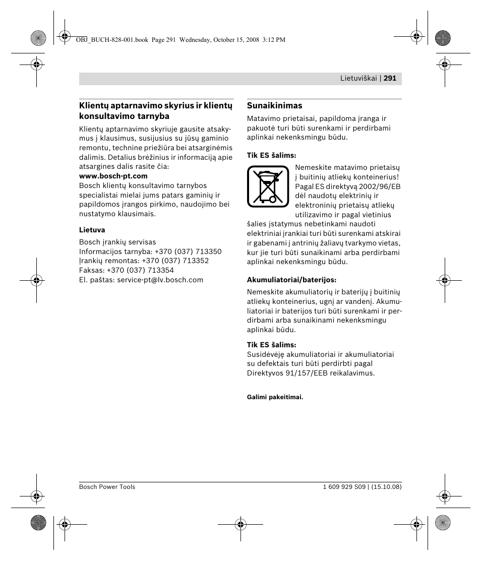 Bosch GTL 3 Professional User Manual | Page 291 / 368