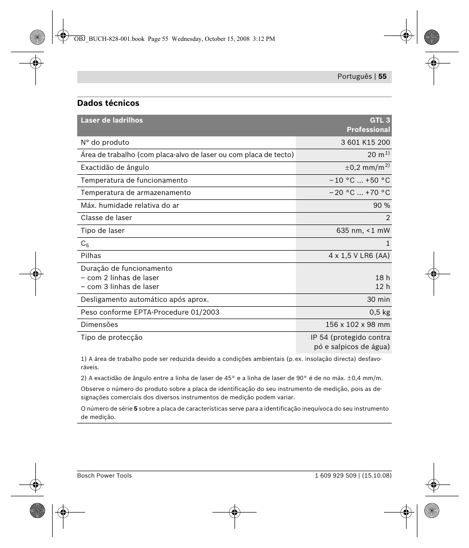 Bosch GTL 3 Professional User Manual | Page 55 / 368