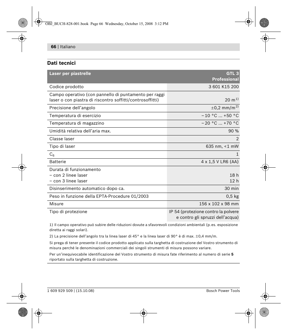 Bosch GTL 3 Professional User Manual | Page 66 / 368