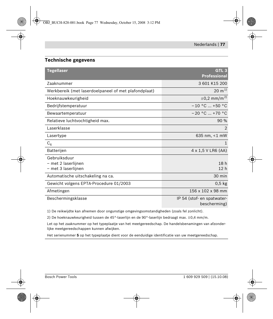 Bosch GTL 3 Professional User Manual | Page 77 / 368