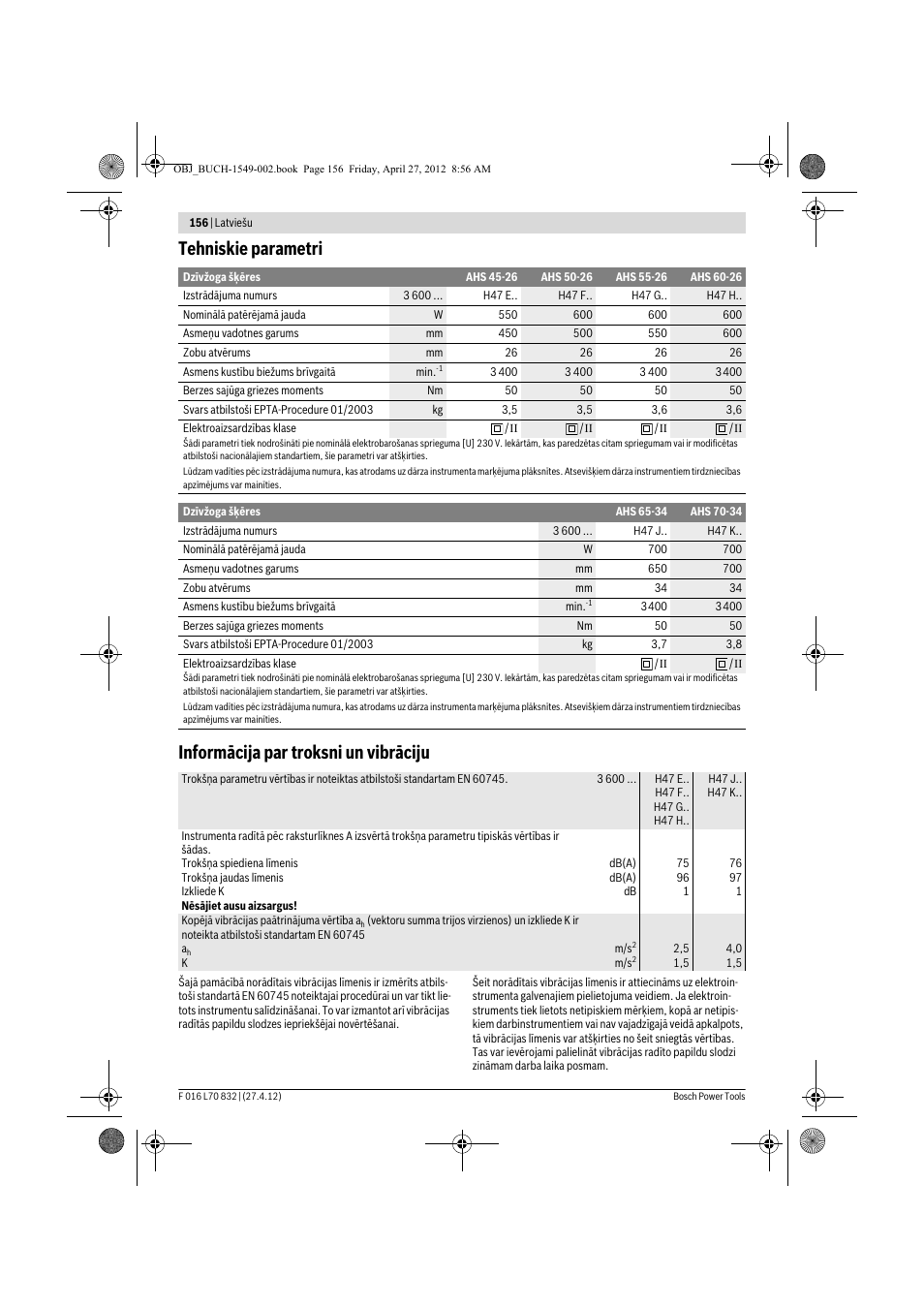 Bosch AHS 45-26 User Manual | Page 156 / 168