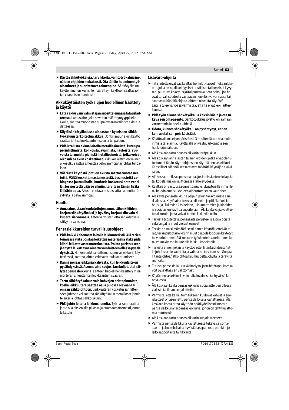 Bosch AHS 45-26 User Manual | Page 63 / 168