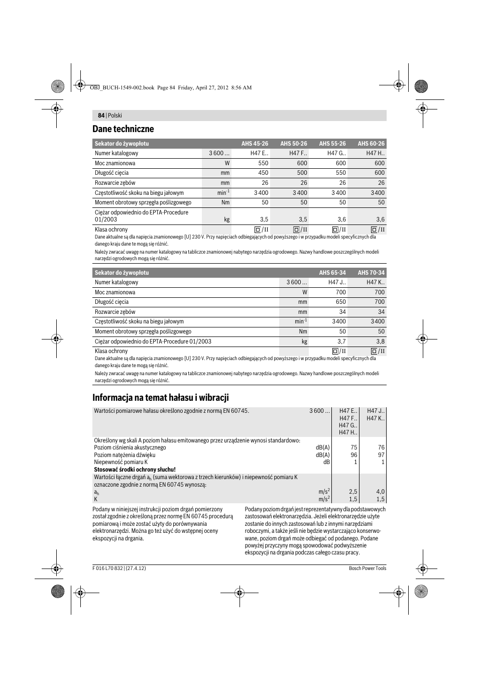 Bosch AHS 45-26 User Manual | Page 84 / 168