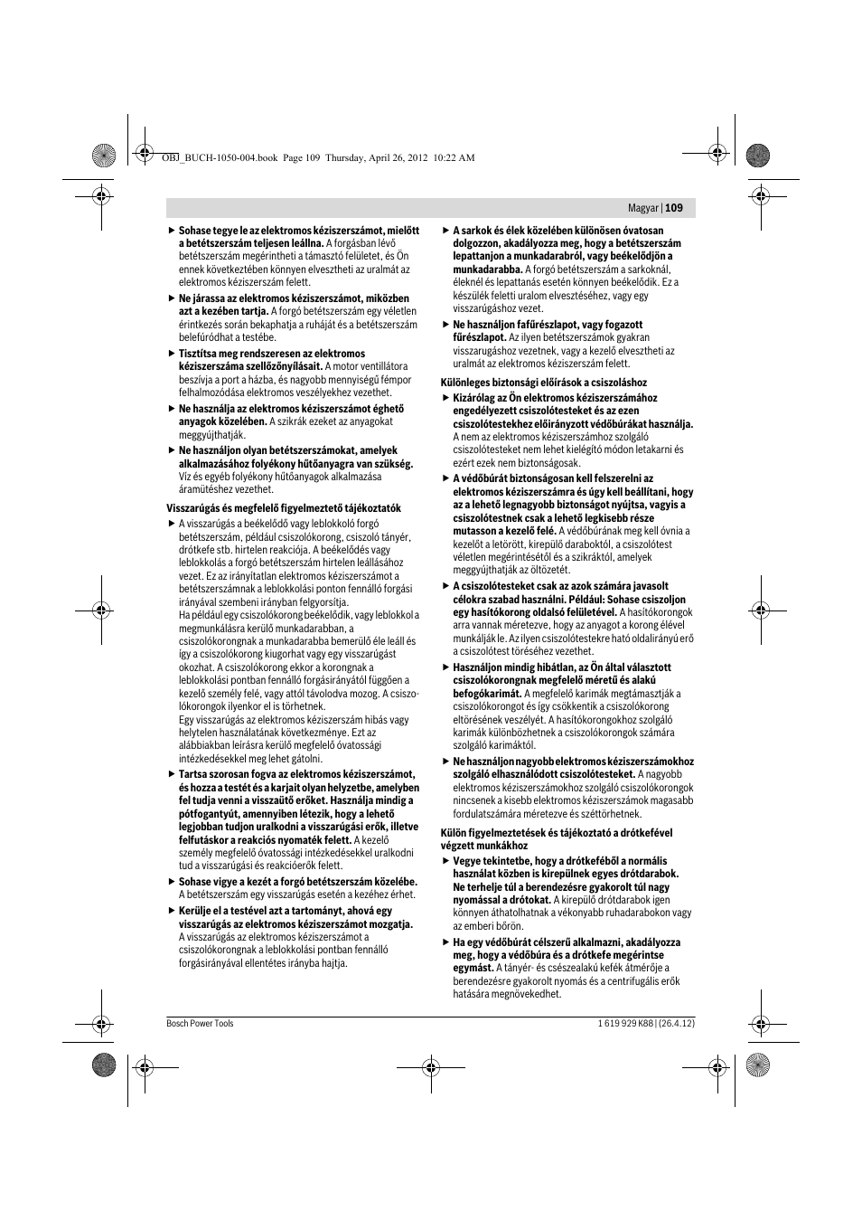 Bosch GGS 6 S Professional User Manual | Page 109 / 190