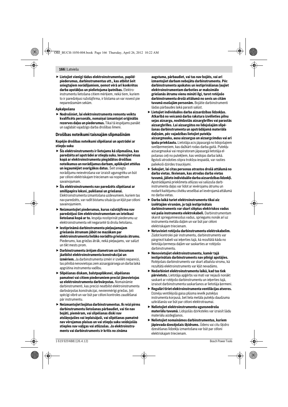 Bosch GGS 6 S Professional User Manual | Page 166 / 190