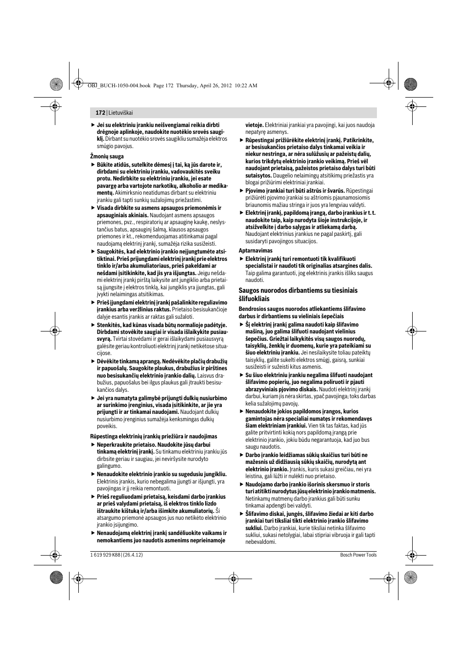 Bosch GGS 6 S Professional User Manual | Page 172 / 190
