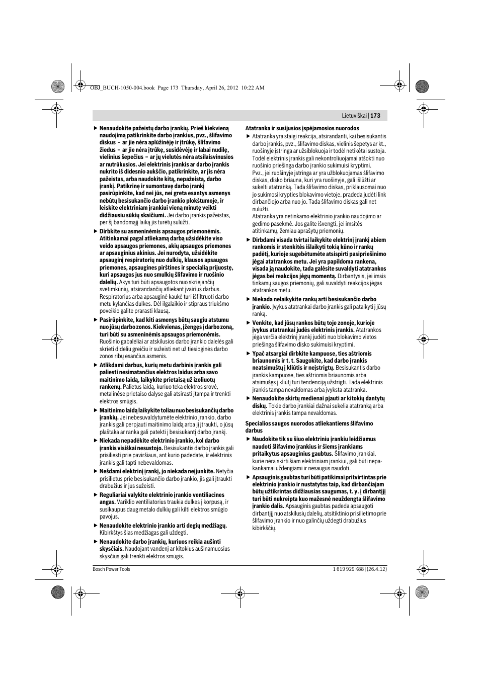 Bosch GGS 6 S Professional User Manual | Page 173 / 190