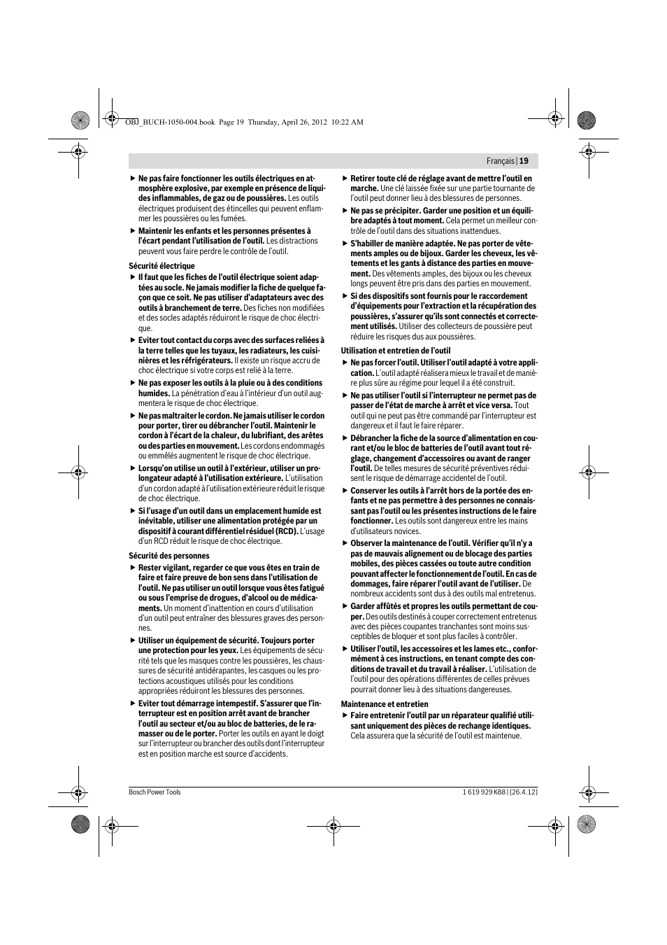 Bosch GGS 6 S Professional User Manual | Page 19 / 190