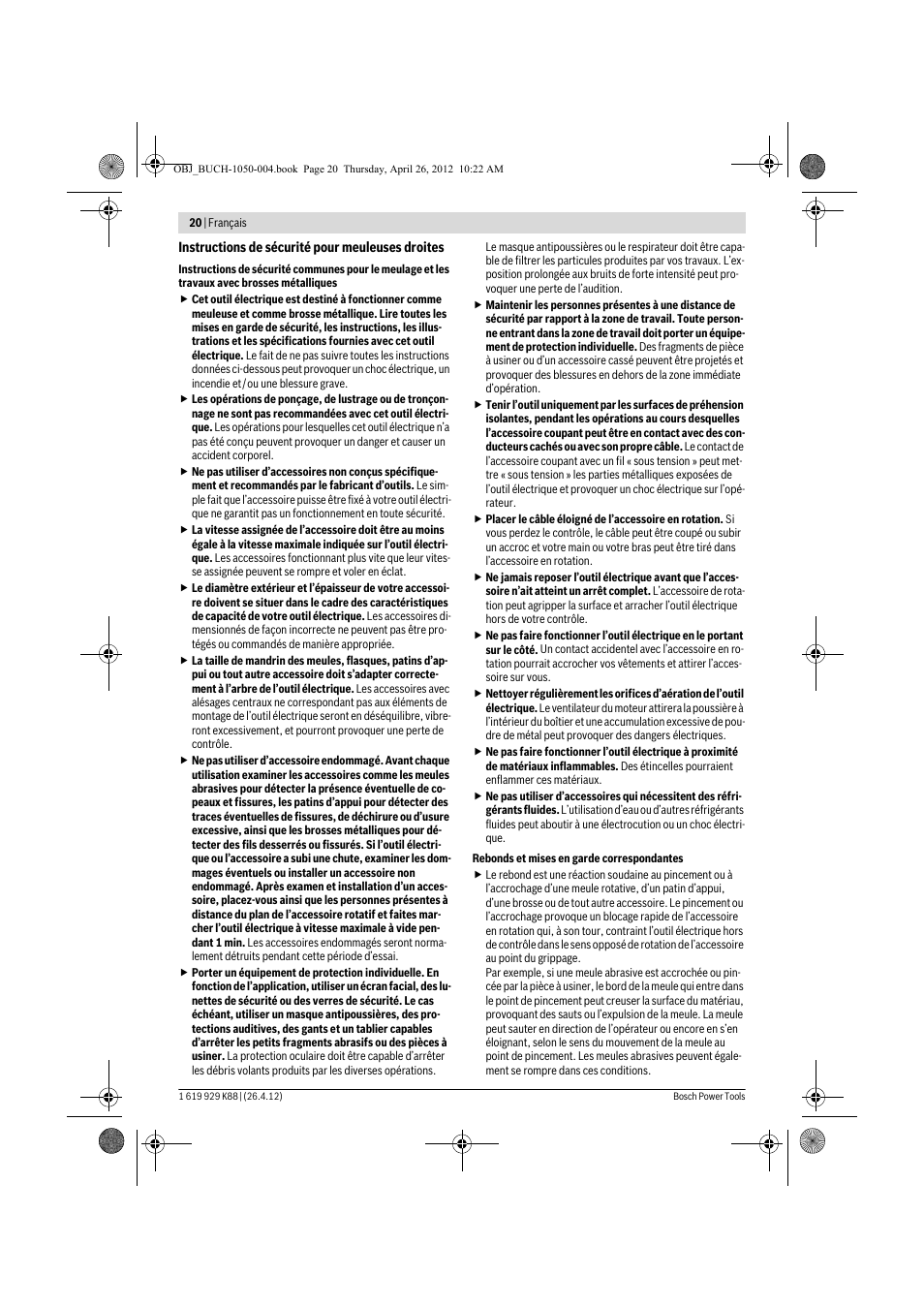 Bosch GGS 6 S Professional User Manual | Page 20 / 190
