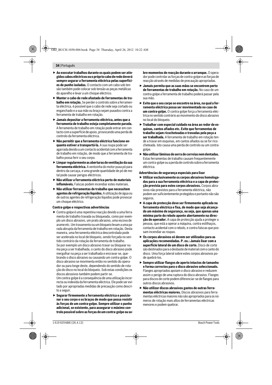 Bosch GGS 6 S Professional User Manual | Page 34 / 190