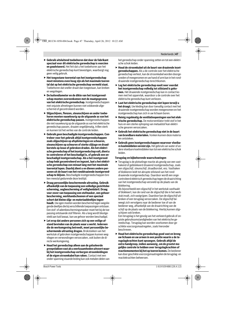 Bosch GGS 6 S Professional User Manual | Page 47 / 190