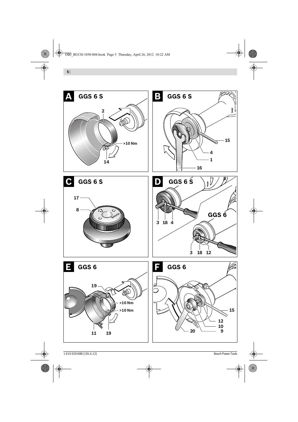 Bosch GGS 6 S Professional User Manual | Page 5 / 190