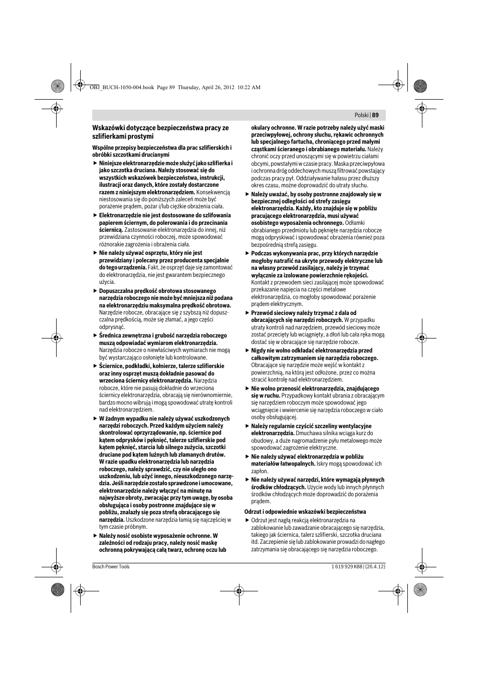 Bosch GGS 6 S Professional User Manual | Page 89 / 190