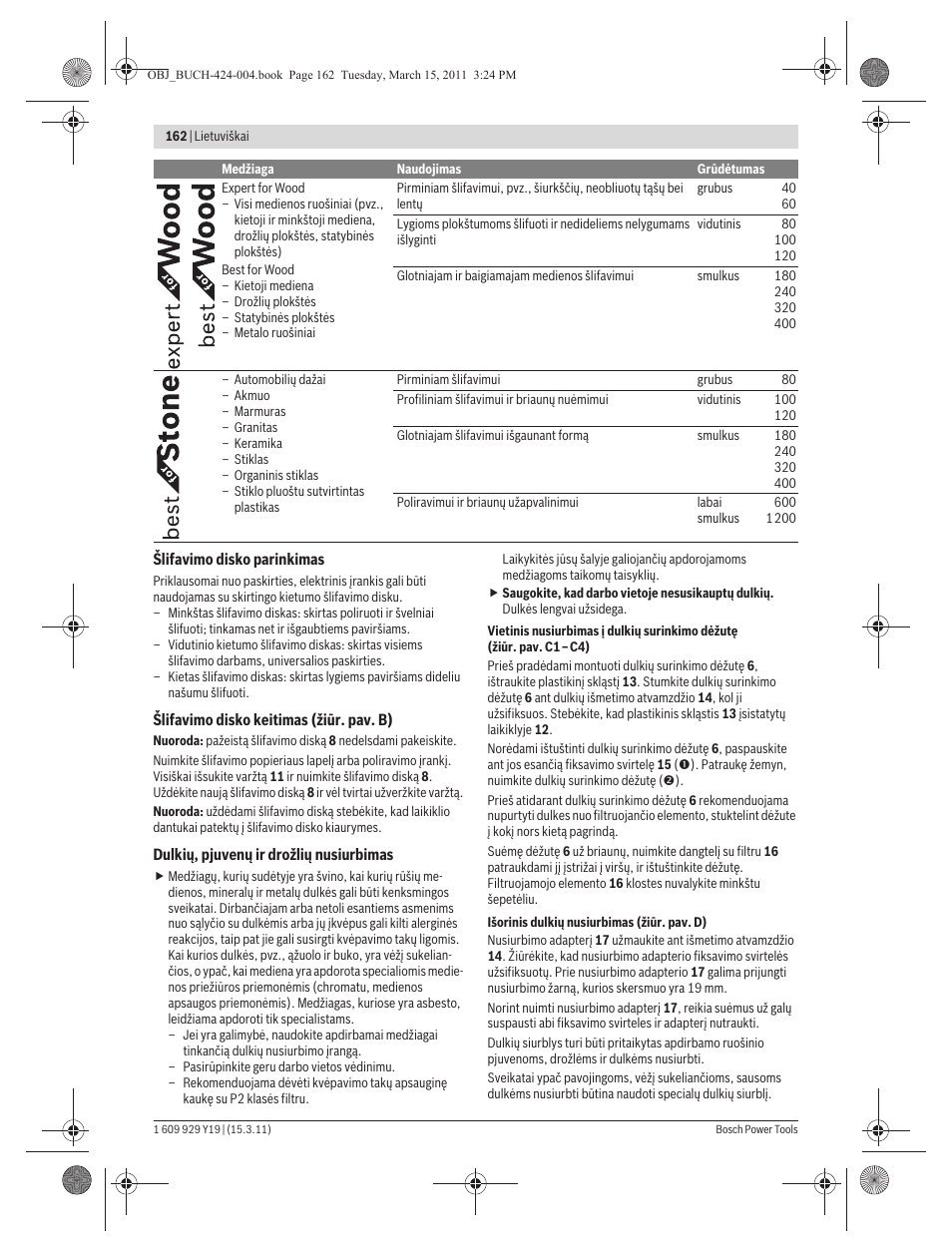 Bosch GEX 125 AC Professional User Manual | Page 162 / 179