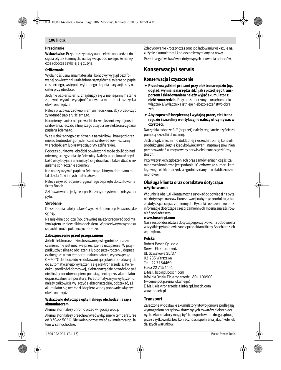 Konserwacja i serwis | Bosch GOP 10,8 V-LI Professional User Manual | Page 106 / 215