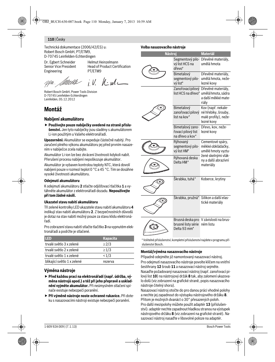 Montáž | Bosch GOP 10,8 V-LI Professional User Manual | Page 110 / 215