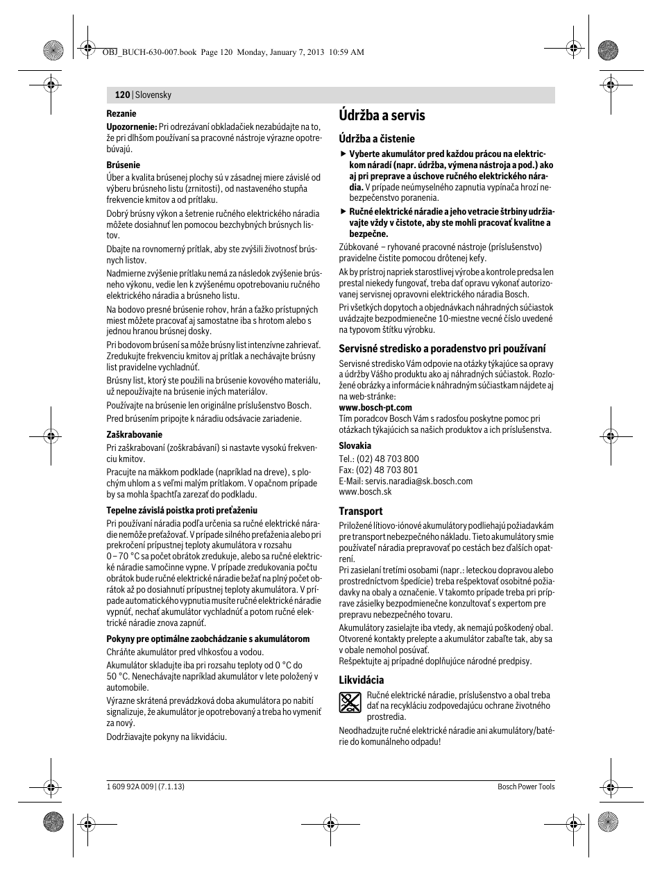 Údržba a servis | Bosch GOP 10,8 V-LI Professional User Manual | Page 120 / 215