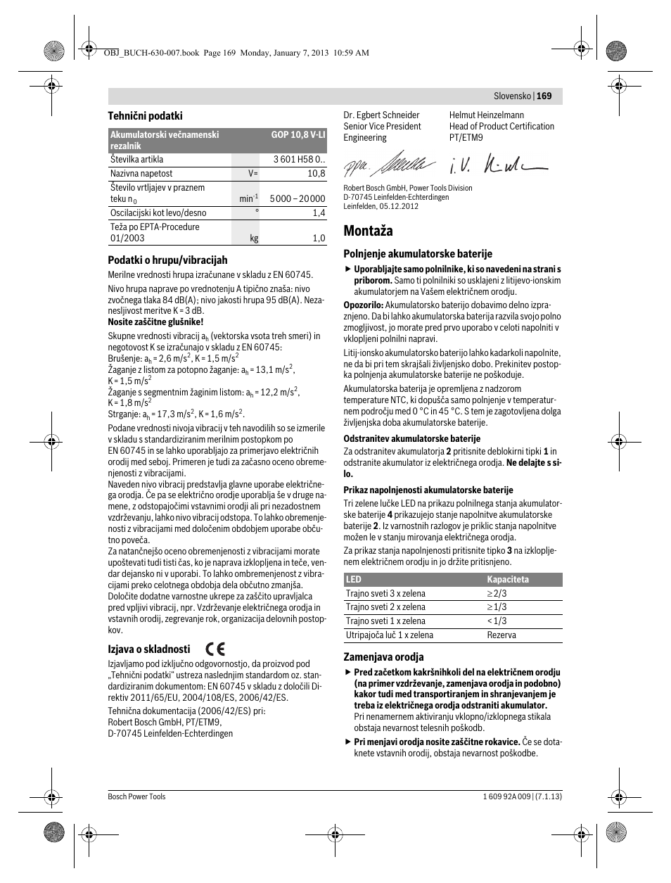 Montaža | Bosch GOP 10,8 V-LI Professional User Manual | Page 169 / 215
